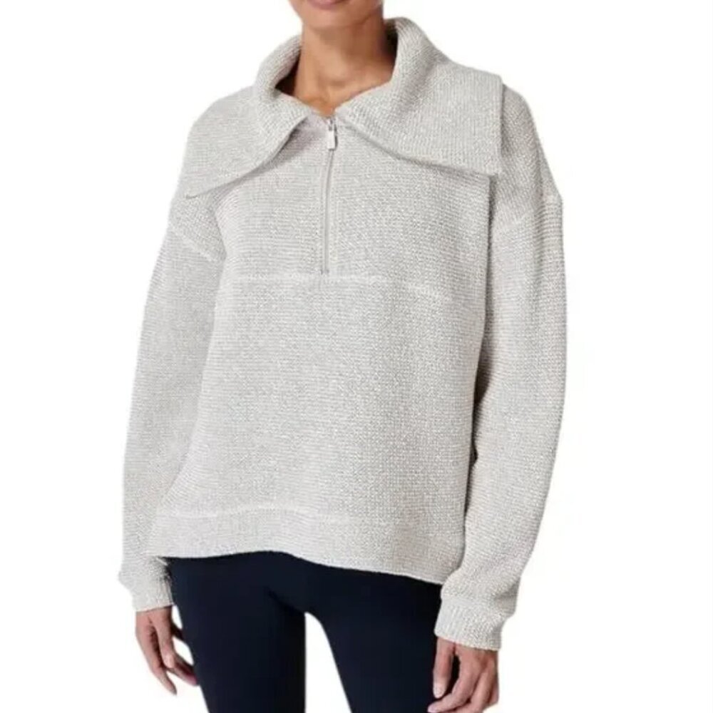 ** Sweaty Betty Restful Boucle Half Zip Sweatshirt Medium 8
